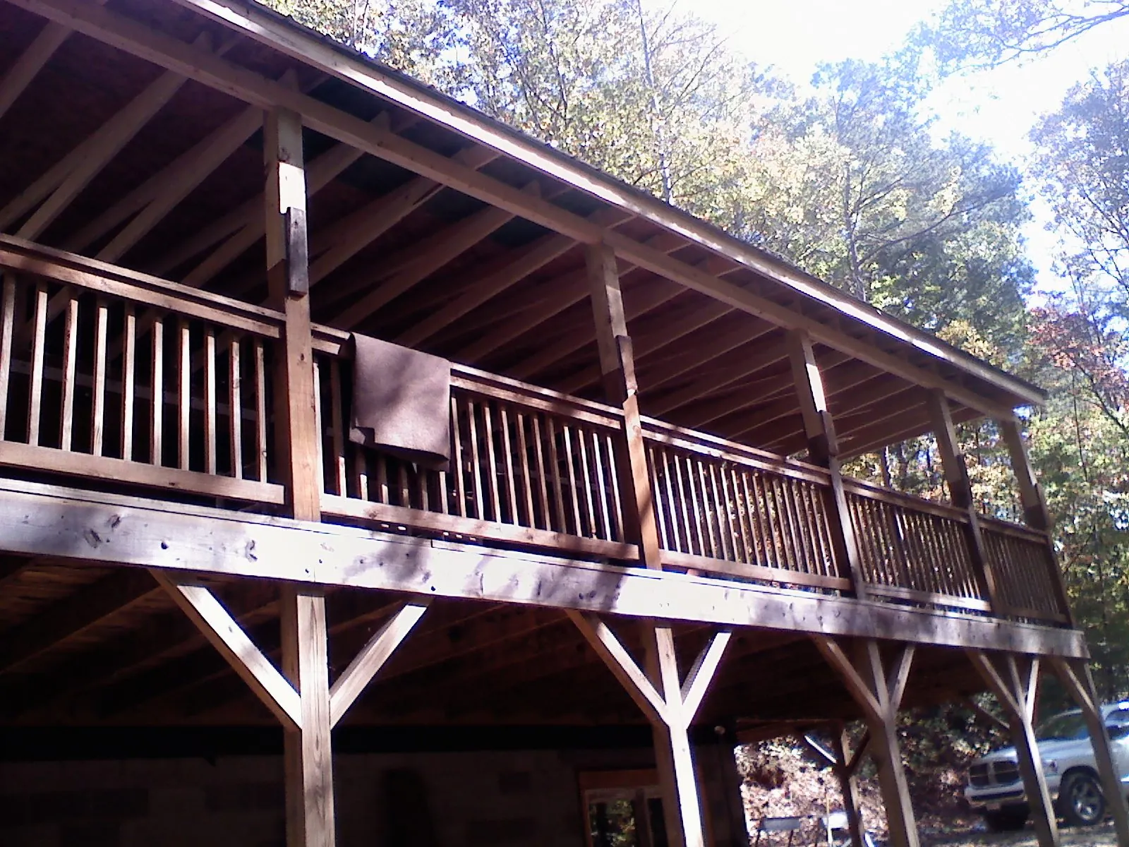 Timber framing under a new elevated porch and deck — Roof Leak Repair in Marseilles by Roofing Brothers